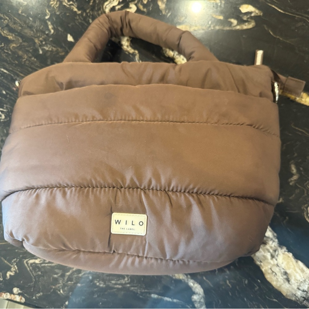 Brown Puffer Tote Bag